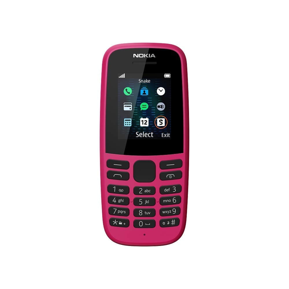 Nokia 105 Single-SIM 8MB ROM + 4MB RAM(GSM Only | No CDMA) Factory Unlocked 2G/LTE Smartphone (Pink) - International Version