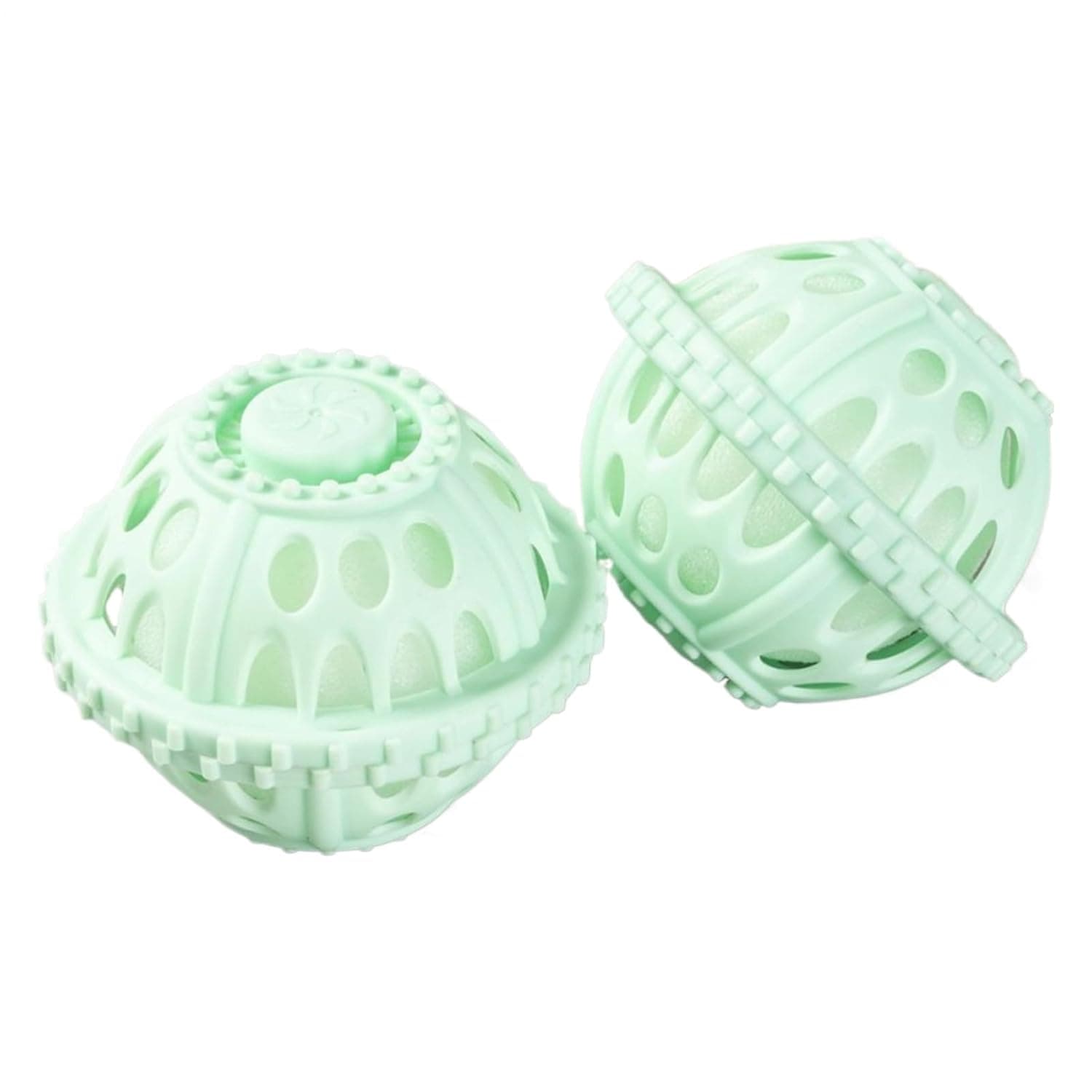 Laundry Balls For Washing Machine, 2Pcs Reusable Laundry Dryer Balls, Anti Knot Home Cleaning Supplies For Families, College Students, Vacation, Traveling (Green)