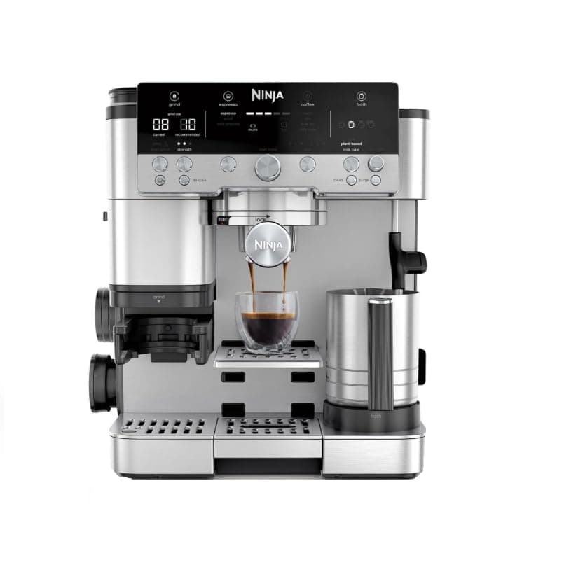 Ninja Luxe Premier 3-in-1 Coffee Maker, Latte, Cappuccino, Cold Coffee Maker and Espresso Machine with Built-in Bean Grinder and Milk Frother, Easy to Use, 4 Foam Presets