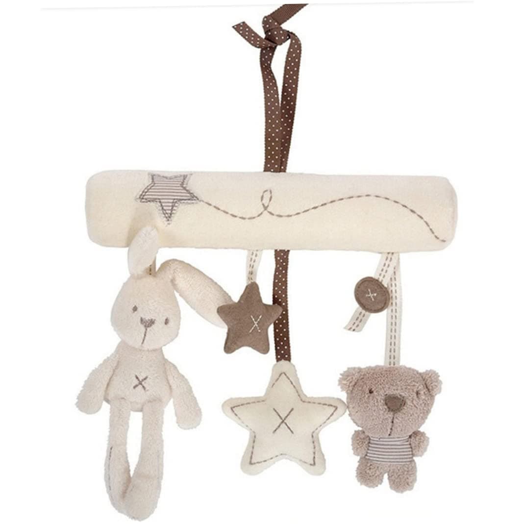 Lovely Rabbit Baby Music Hanging Toys Spiral Activity Hanging Toys Stroller Baby Plush Toys Rabbit Infant Stroller Toys, Infant Baby Rattle Toys, Kids Stroller Hanging Bell