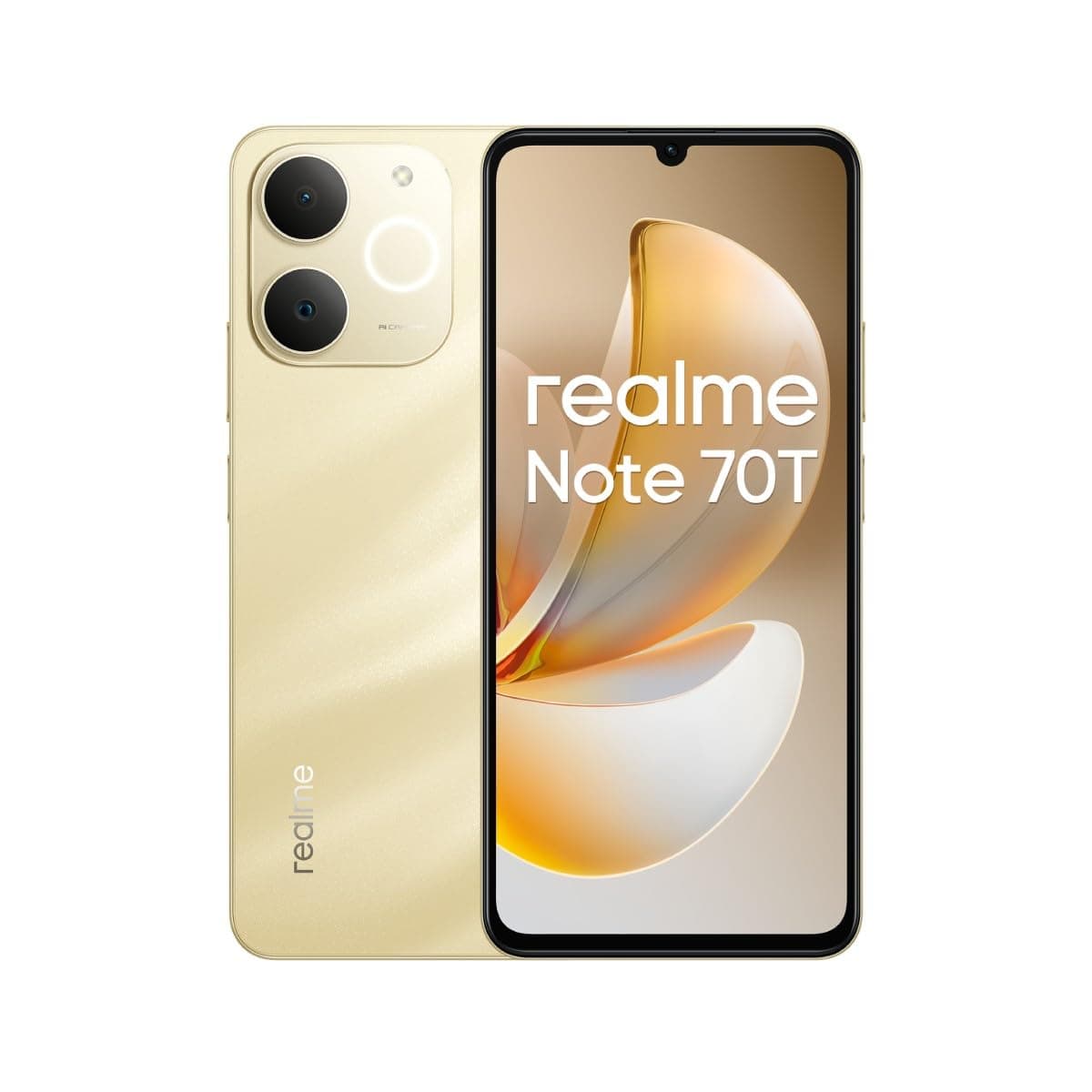 Realme Note 70T Dual-SIM 256GB ROM + 4GB RAM (GSM Only | No CDMA) Factory Unlocked 4G/LTE Smartphone (Gold) - International Version