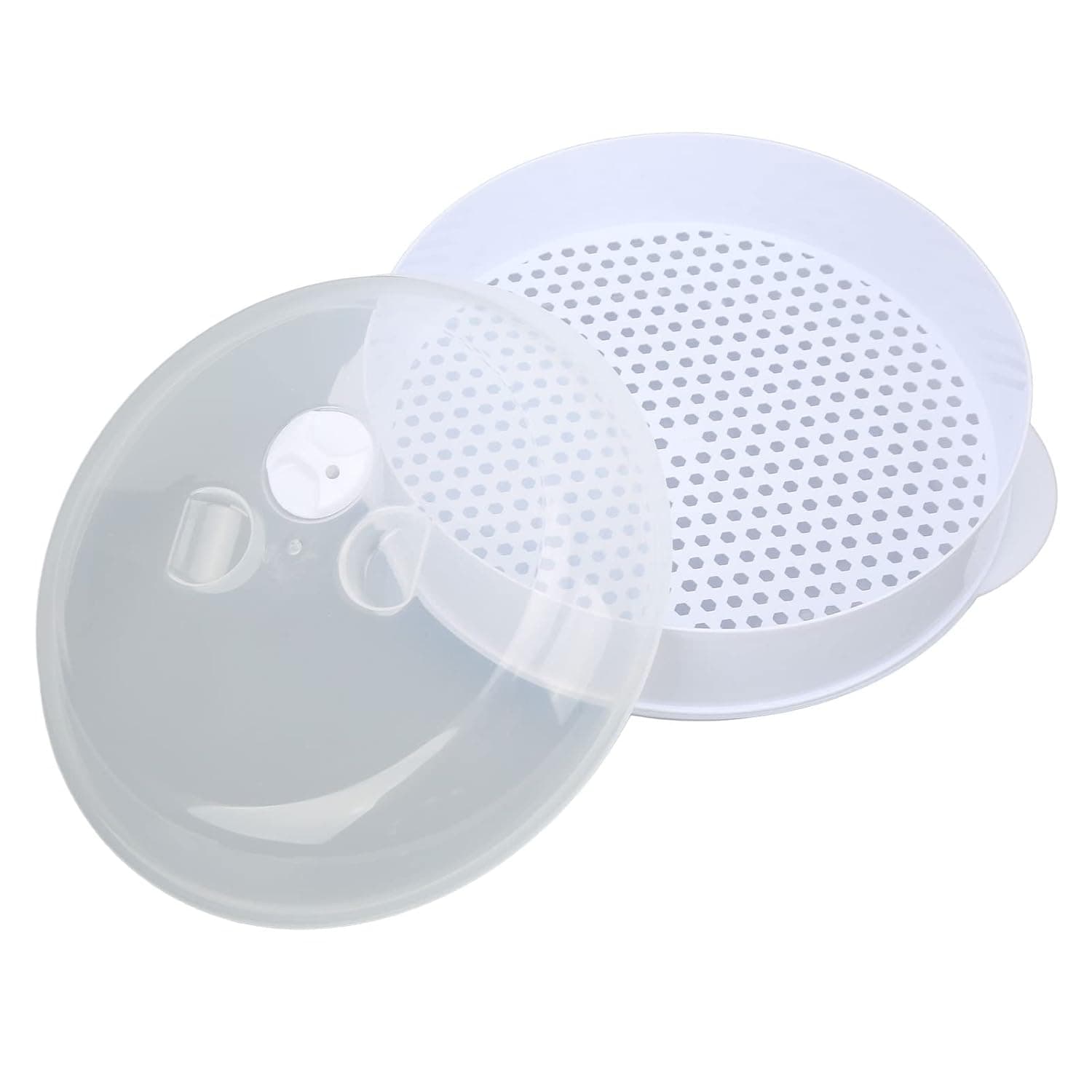 Microwave, Plastic with Lid, Ventilated Design for Easy Cooking, Perfect for Home Use and (Large Single Layer)