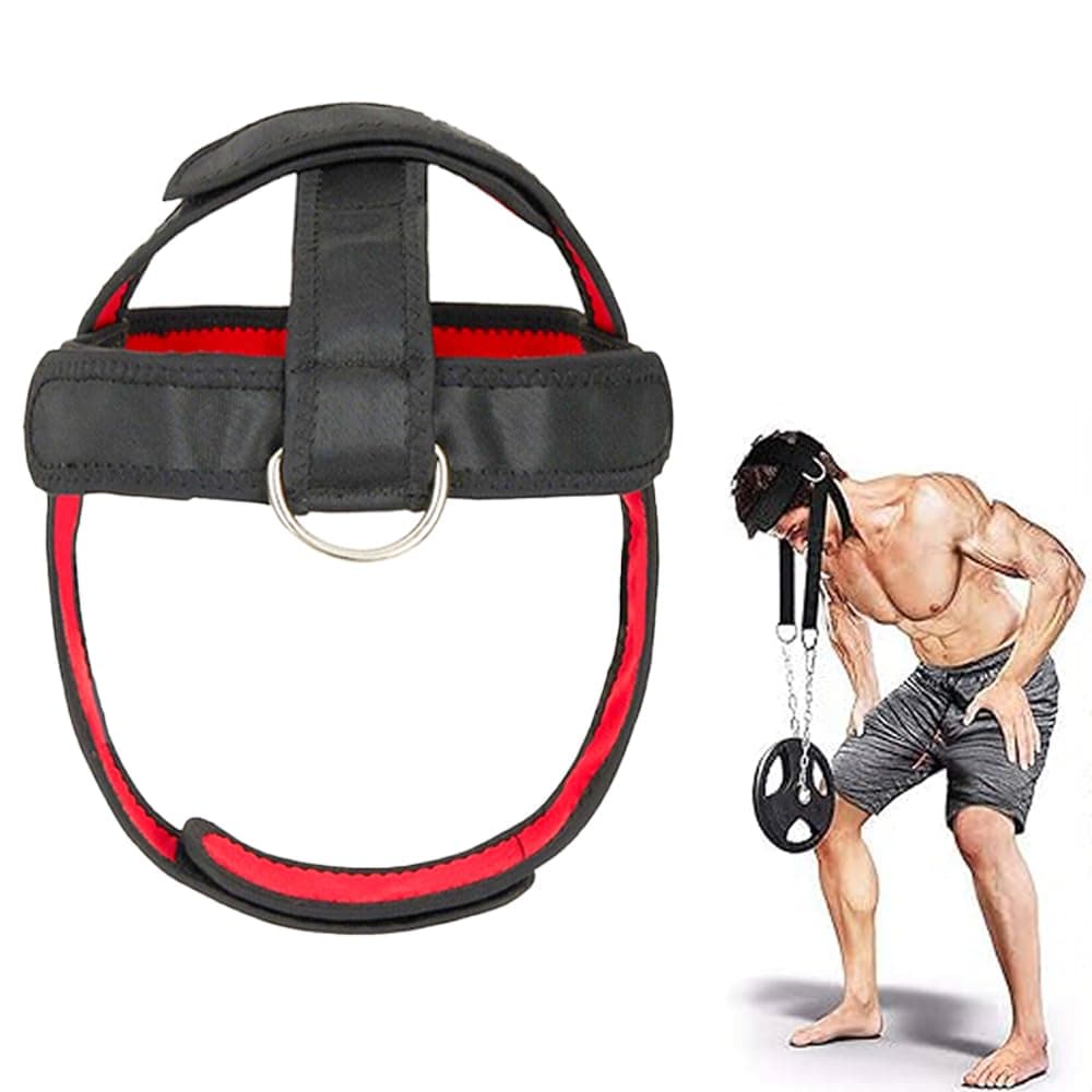 Head and Neck Exercise Equipment To Build Muscles, for Stronger Neck and Traps, Adjustable Neck Strap With Double D Rings For Weight Lifting/Training