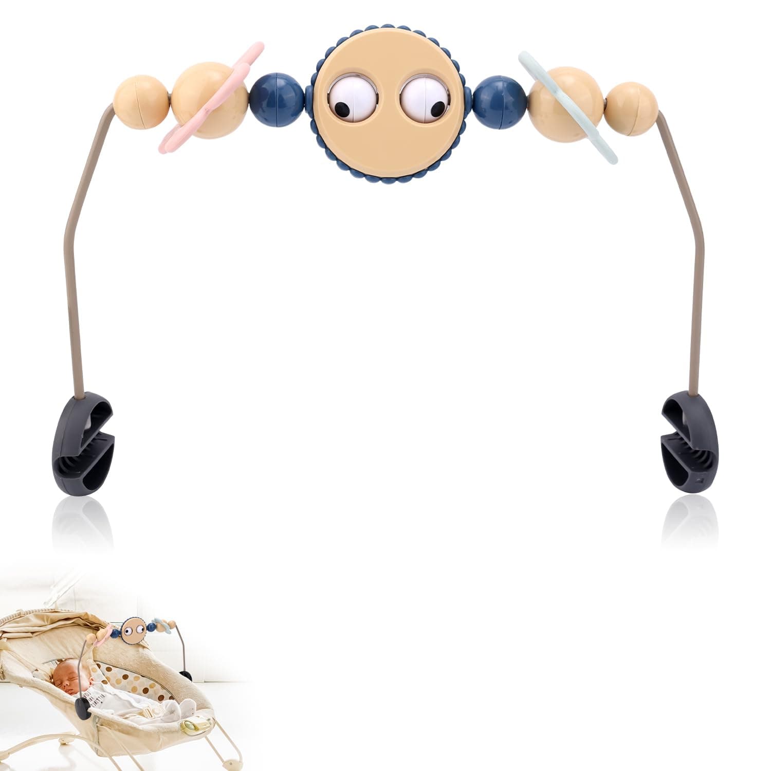 Adjustable Bouncer Toy Bar for BabyBjörn, Interactive Googly Eyes Toy for Bouncer Baby Car Seat Accessories, Easy to Install & Disassemble | Interactive Googly Eyes Toy for Bouncer Baby Car Seat Accessories, Easy to Install & Disassemble
