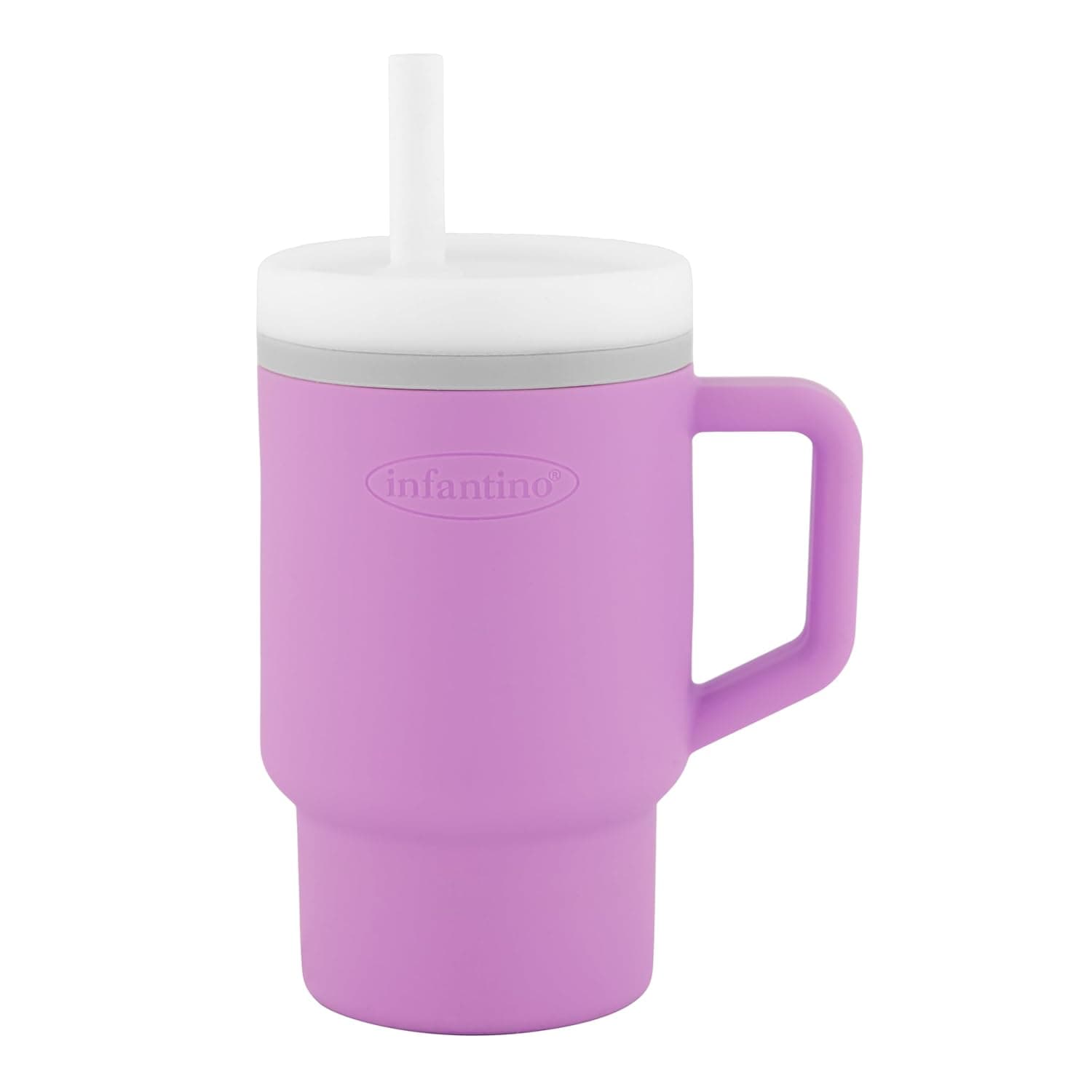 Infantino My 1st Tumbler – Adorable Miniature Tumbler with Leak-Resistant Straw and Toddler-Friendly Handle, Encourages Hydration - 6M+, 9 oz, Lilac