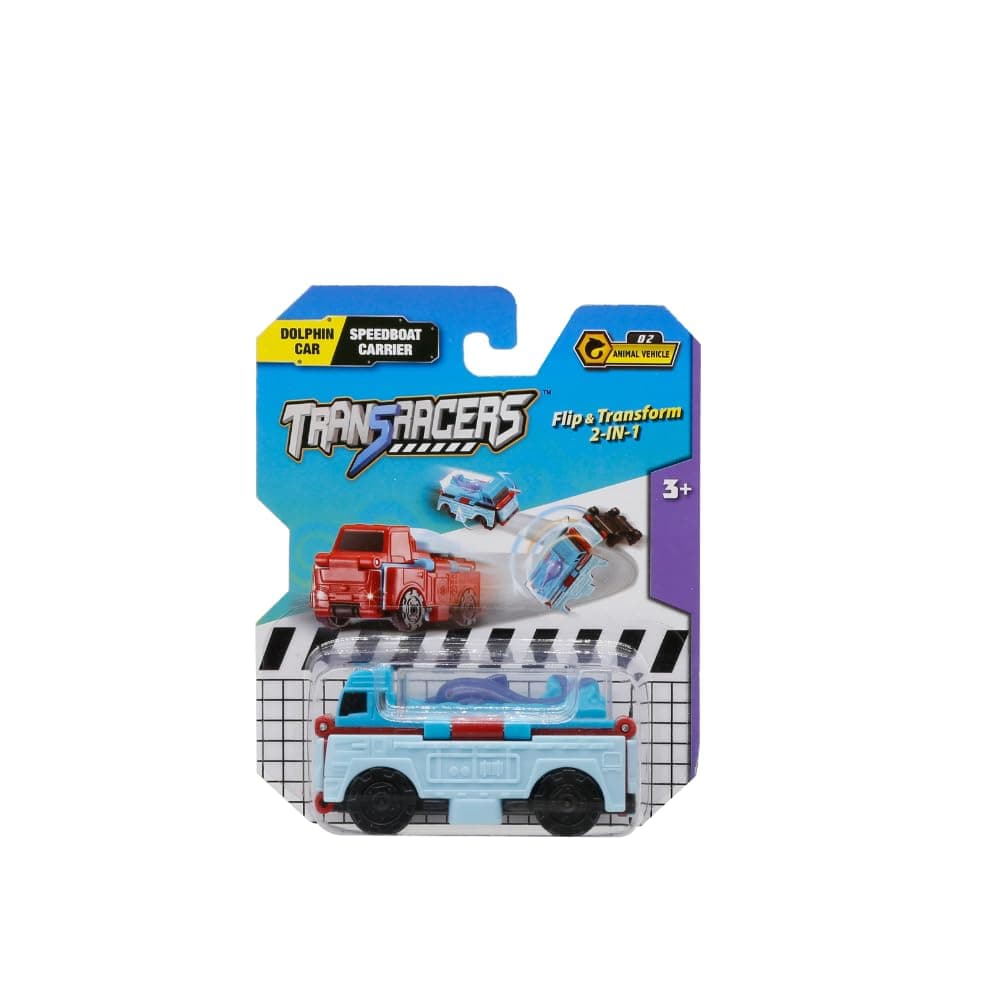 2 in 1 Flip Vehicle Dolphin Car with Speedboat Carrier, Multicolor