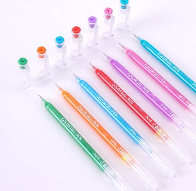 Acrylic Gel Pens for Coloring 0.6mm Fine Pointed Fit 9 Colors | Large Capacity Ink, Rich Color Coverage, Card Making, Journaling, Drawing Creation ,Rock,Fabric ,DIY Crafts Art Practical