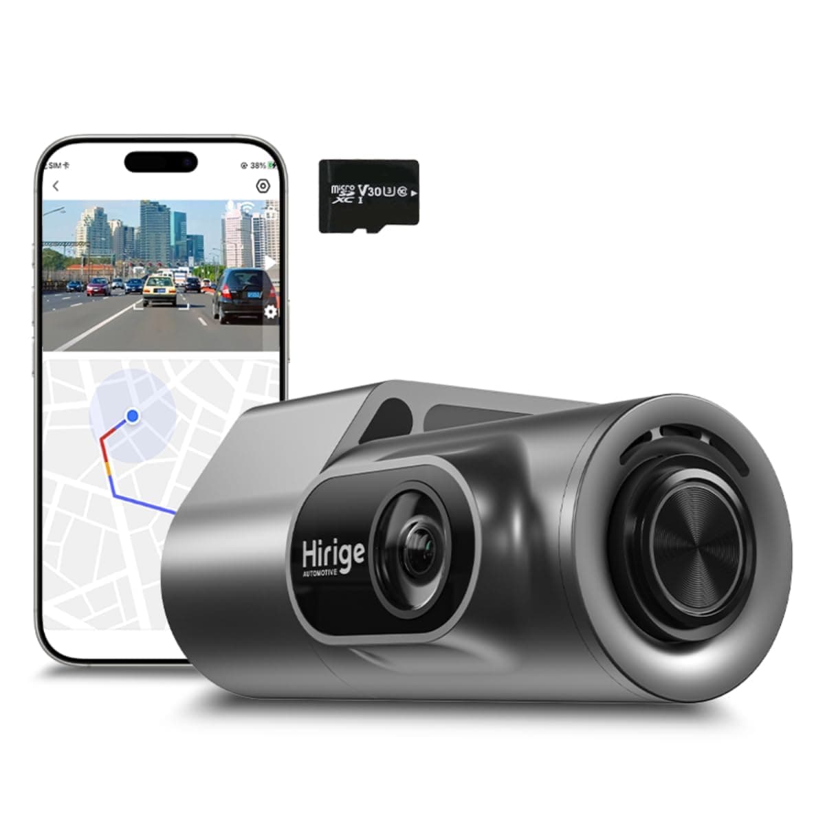 M2 Smart Dash Cam for Car with Free 32GB Card Included, 1296P Full HD, 360° Adjustable View, Wi-Fi App Control, Loop Recording and G-Sensor Emergency Lock