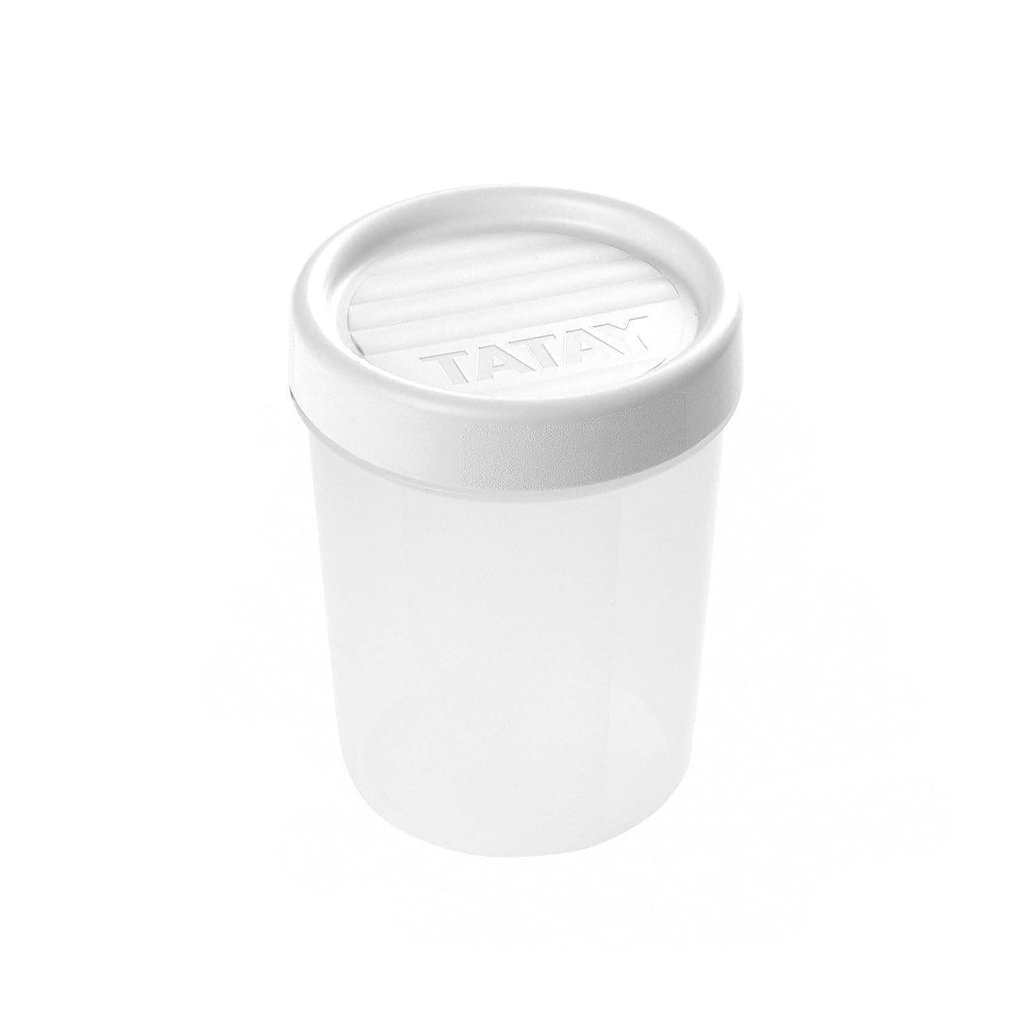 TATAY Food Storage, Airtight, 0.4L of Capacity, Screw Lid, BPA free, Suitable Microwave and Dishwasher, White. Measures: 8,5 x 8,5 x 11,1 cm