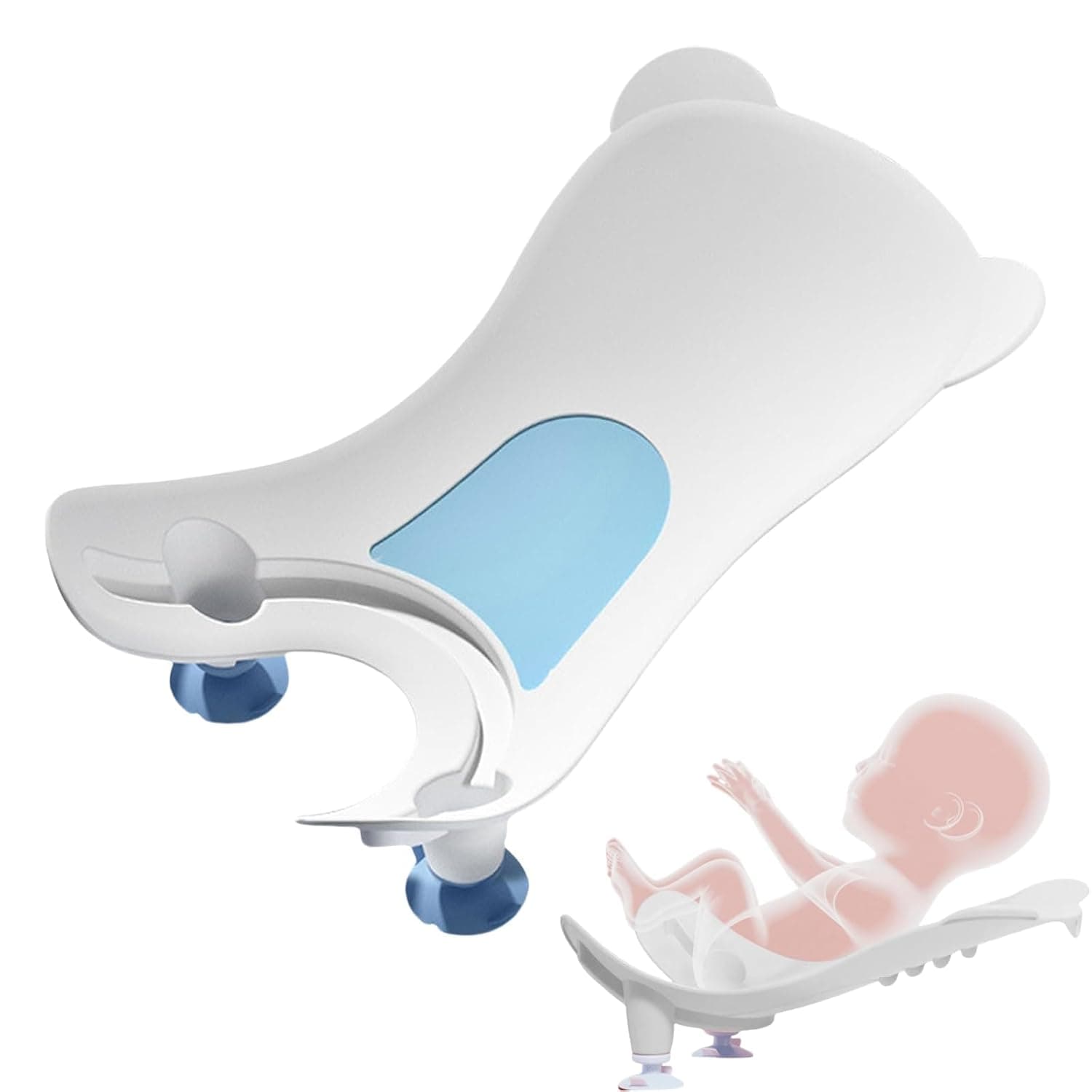 Portable Infant Bath Support, Quick Baby Buttock Washing Tool for Sinks, Countertops, and Bathtubs, Lightweight and Convenient for Daily Baby Care, Ideal for Parents and Caregivers (White)