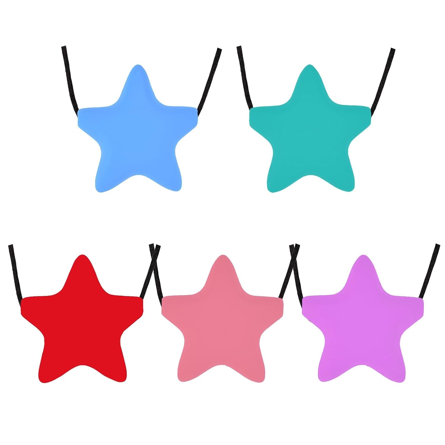 Chew Necklace for Sensory Children, 5 Pack Anxiety Relief Silicone Chewy Buddy Toys for Baby Biting Needs