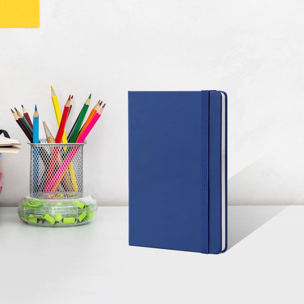 Lined Journal Notebooks,A6 Hardcover Notebooks, 5.5 x 3.74 inch, 160 Pages, Classic College Ruled Notebooks for Writing/Work/Travel(Blue)