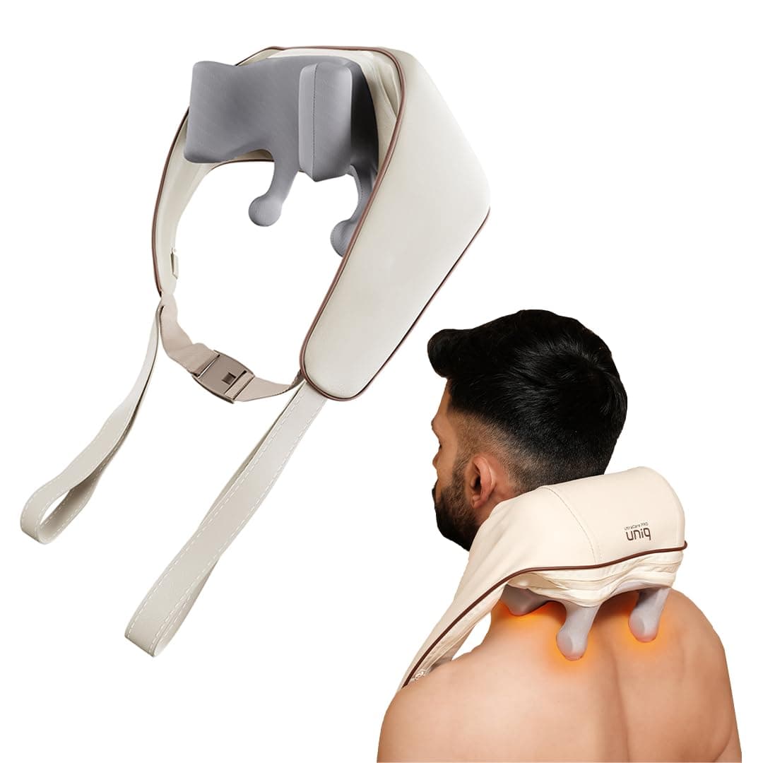 UltraCare PRO UNIQ Neck and Shoulder Massager | 4D Kneading Shiatsu Massage with Heat Therapy | 6 Massage Heads, 5 Modes & 3 Speeds | Cordless & Rechargeable for Pain Relief & Relaxation