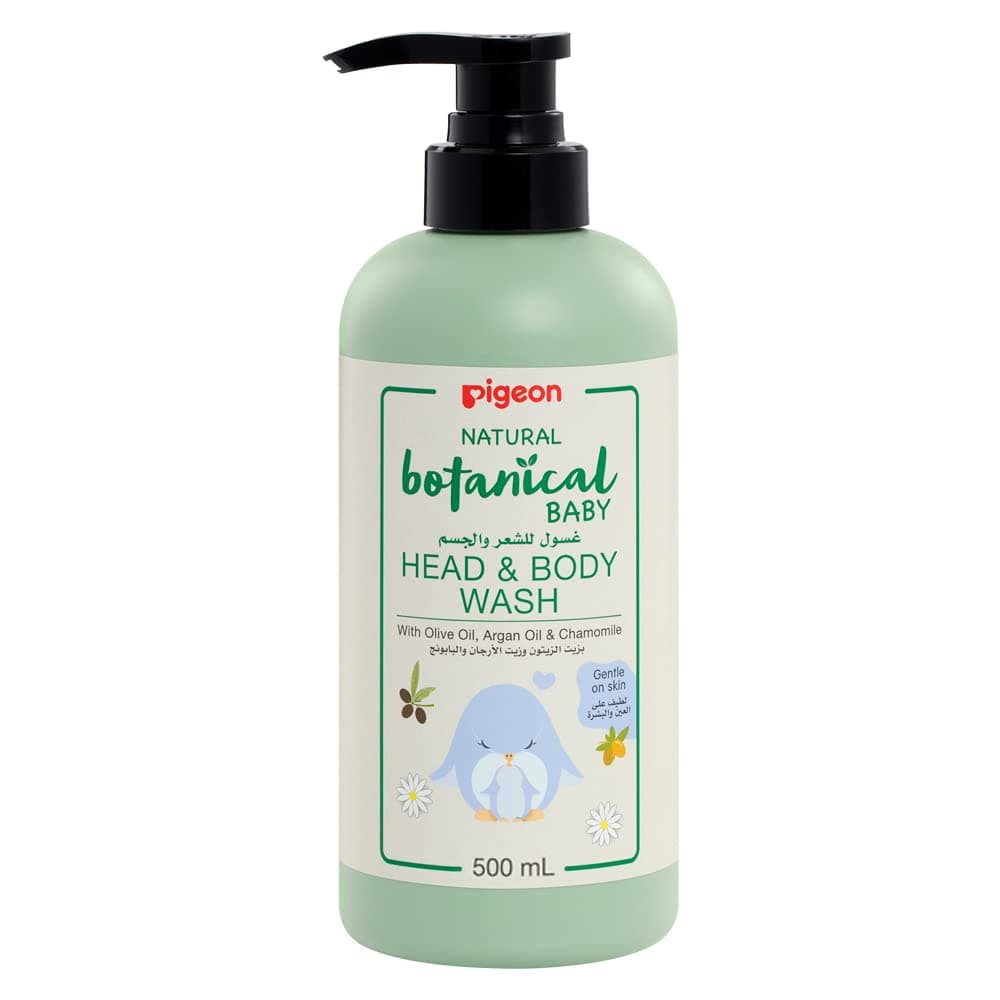 Pigeon Natural Botanical Baby Head & Body Wash, 2-in-1 Wash, 500ml, Multicolor