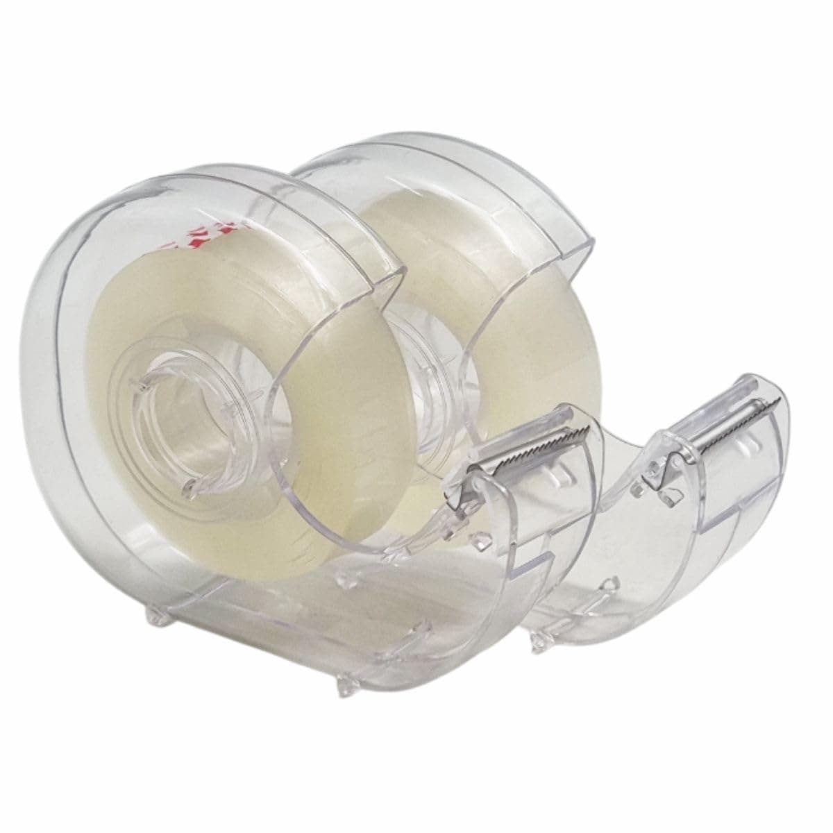 Tape Roll with Dispenser 2 Pack – Clear Sticky Tape with Built-in Cutter – Ideal for Gift Wrapping, Office, Arts & Crafts