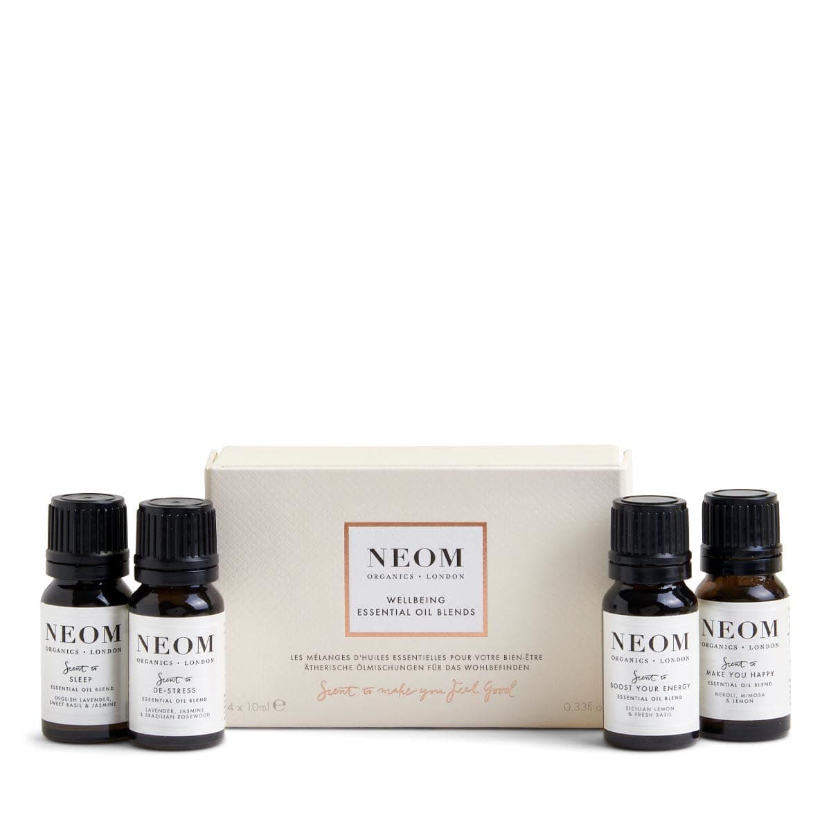 Neom Wellbeing Essential Oil Blends 4-Pieces