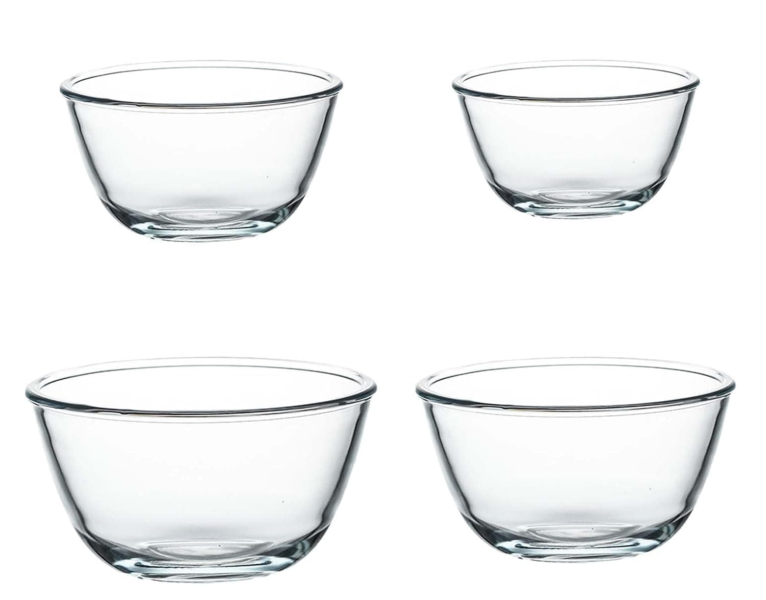 Set of 4 Glass Mixing Bowls with Lid,Salad Bowl with Lid, Microwave and Dishwasher Safe, Clear,Perfect for Cooking, Baking, Serving and Storing