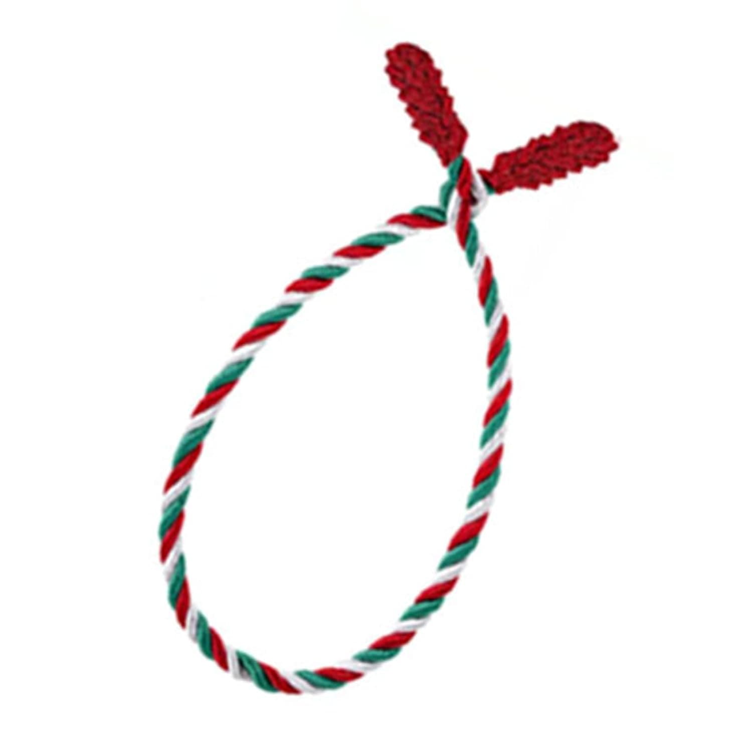 GLOGLOW 8-Pack 51cm Reusable Twist Ties, Braided Polyester Wire Ropes for Garland Wreath Gift Wrapping, Vintage Flexible No-Fray Decorative Ties, Handcrafted Holiday Banister (Red White Green)