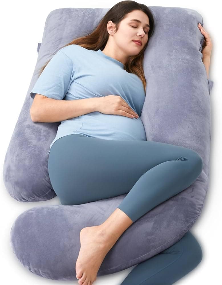 Pregnancy Pillow for Sleeping – G-Shaped Full Body Maternity Pillow with Removable Washable Cover, Support for Back, Legs, Belly & Hips, 140 × 70 cm, Grey