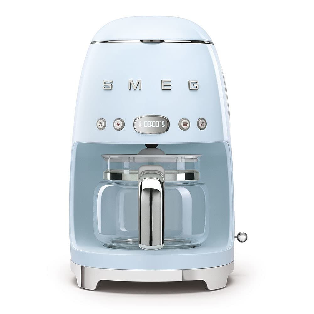 Smeg DCF02PBUK, 50'S Retro Style Drip Filter Coffee Machine, 10 Cup Capacity with Aroma Intensity Function, Water Hardness Adjustment&1.4 L Tank, Reuseable Coffee Filter, Pastel Blue, 1 Year Warranty