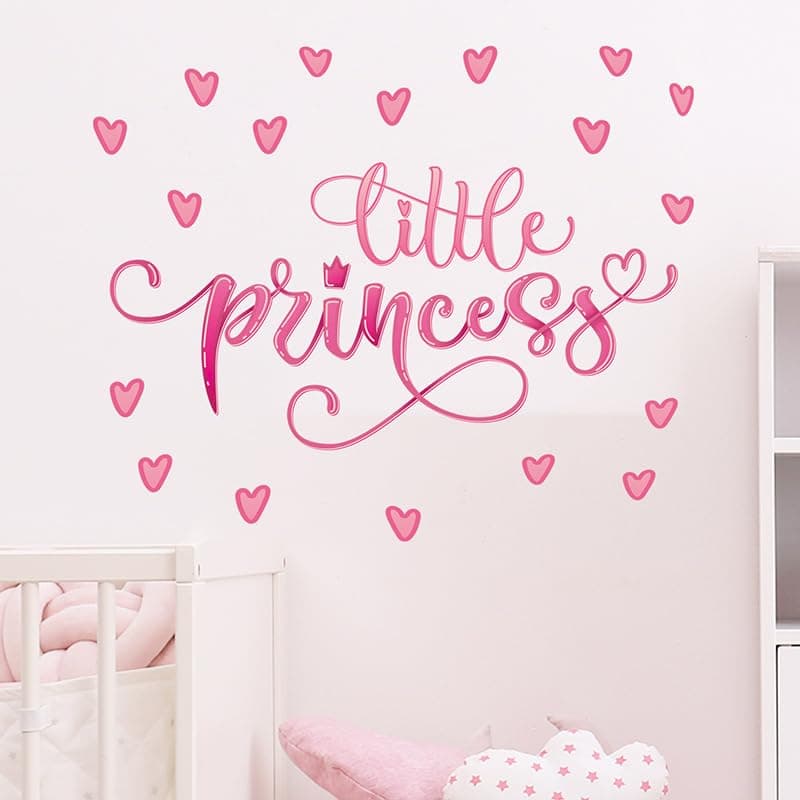 Tazweeq Nursery Party Wall Decor, Reusable Pink Heart Backdrop Stickers, Vinyl Arch Decals for Baby Celebration, Baby Welcome Sign
