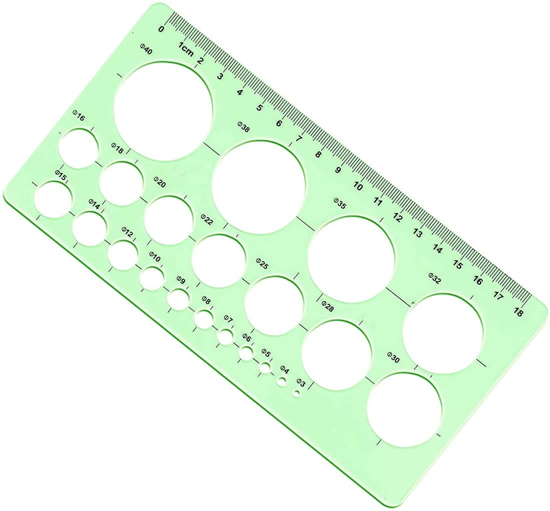 Loome Circle Templates Drafting Tools, Measuring Geometry Ruler Plastic Geometric Painting Stencils Scale Shape Stencils Drawing Set for School and Office