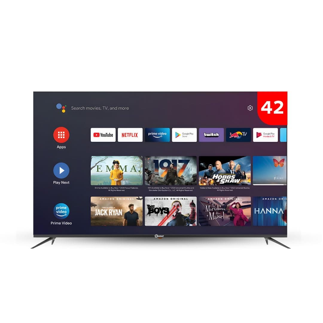 Dansat DTD42BF FHD 4K Android 13 Smart Television with Wallmount, 42-Inch Screen Size, Black