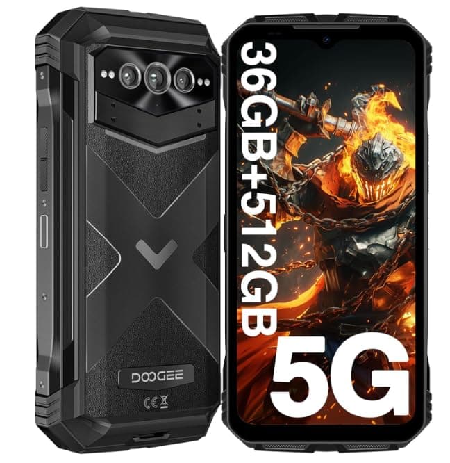V MAX Plus Rugged Smartphone 5G,22000mAh 16GB+512GB Android 14 Rugged Phone,200MP+32MP+20MP Night Vision Rugged Cell Phone,6.58" FHD+120Hz IPS Screen,IP68/IP69K Waterproof Phone,NFC/OTG (Black)