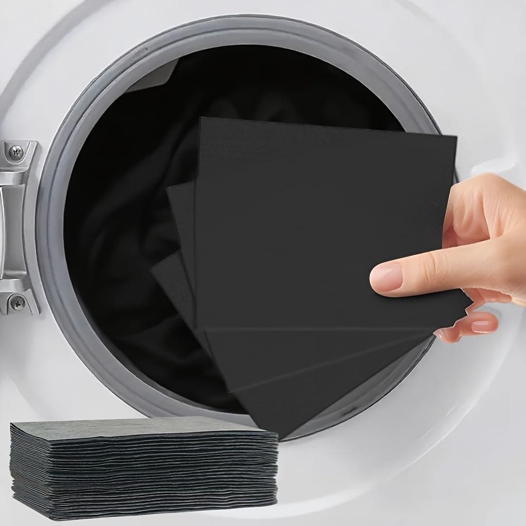 10PCS Laundry Color Enhancer Sheets for Black Clothes – Color Protection & Fade Restoration Sheets, Washing Machine Safe Non-Woven Fabric Laundry Care Accessories for Dark Clothing (Black)