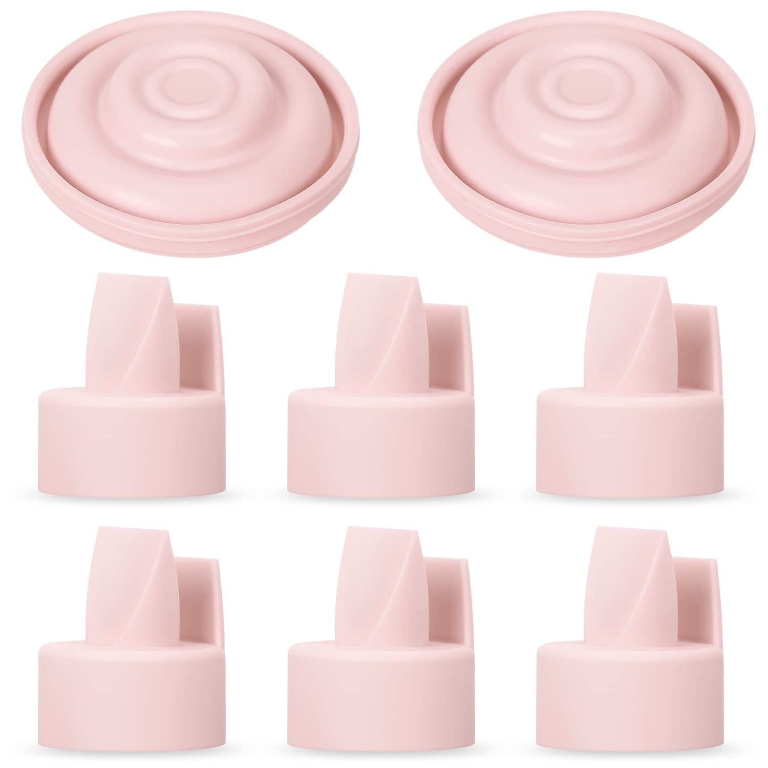 Papablic Duckbill Valves for Spectra S1 S2 9 Plus, Replaceable Valves for Spectra Duckbill Valves Compatible with Pump Parts, BPA/DEHP Free (Pink(6+2))