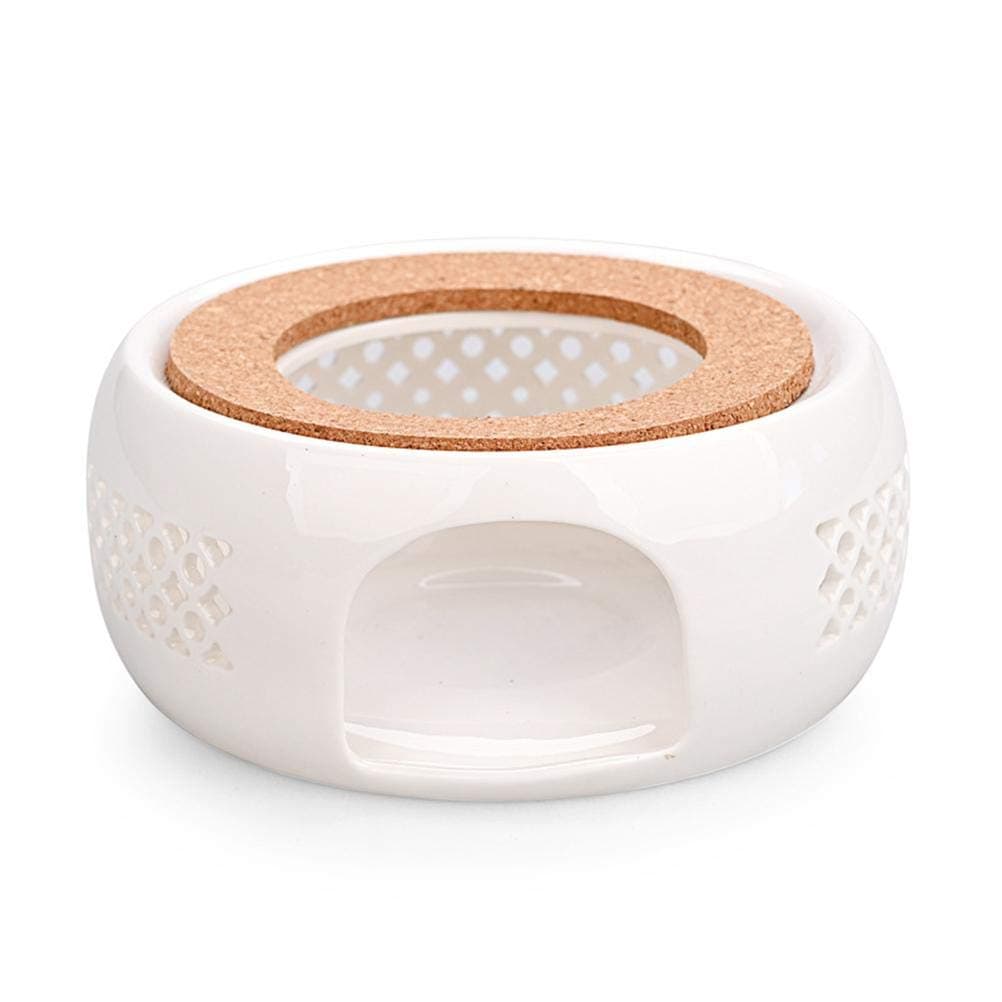Heating Stove Portable,Tea Service Heating Stove,Hot Tea Maker Ceramic Heating Stove, Candle Oven,Ceramic White Teapot