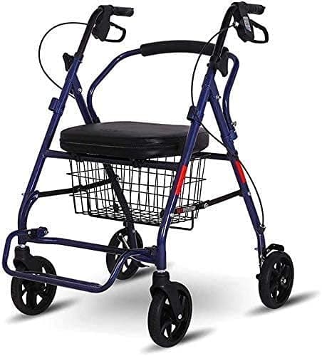 Wheeled walker Upright Posture Rolling Walker Foldable, Drive Medical 4 Wheel Walker Rollator, Compact Rolling Walker -Rollator Used for Seniors Walking,Blue Foldable and easy to carry (Blue)