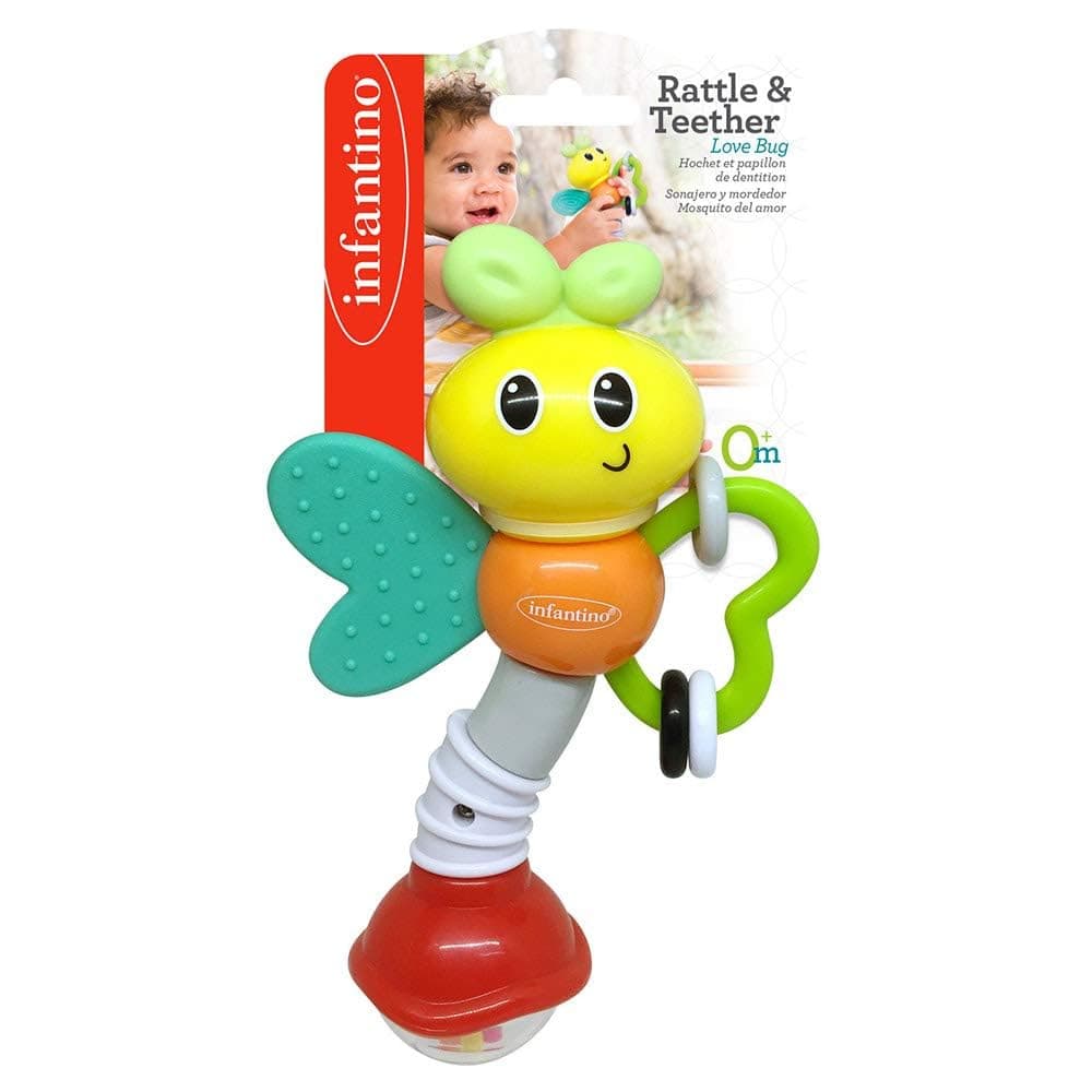Infantino Love Bug Rattle & Teether|Baby Teething & Rattling Toy|