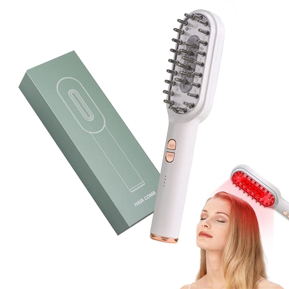 مشط تدليك فروة الرأس من ازوني كهربائي لنمو الشعر للرجال والنساء لتوزيع الزيوت العطرية للعناية بالشعر بالتساوي على مناسب اليومية تساقط أخضر