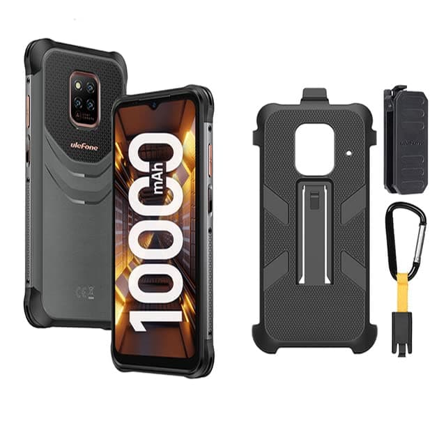 UlefonePower Armor 14 Pro هاتف ذكي متين 6GB + 128GB 10000mAh بطارية 6.52 Inch Android 12 (Armor14Pro + جراب هاتف)