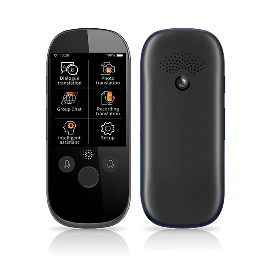 Jiulnn 2.4inch Screen Voice Translator Smart Business Travel AI Translation Machine 512GB+4GB 45 Languages Translator (Color : Black)