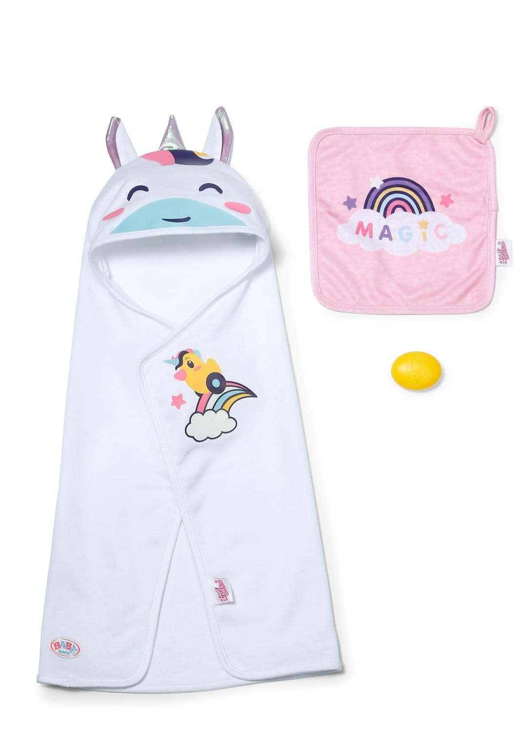 BABY born - Hooded Towel Set (837573) /Dolls and Dollhouses | Unicorn and rainbow towel, suitable for 36 & 43 cm dolls