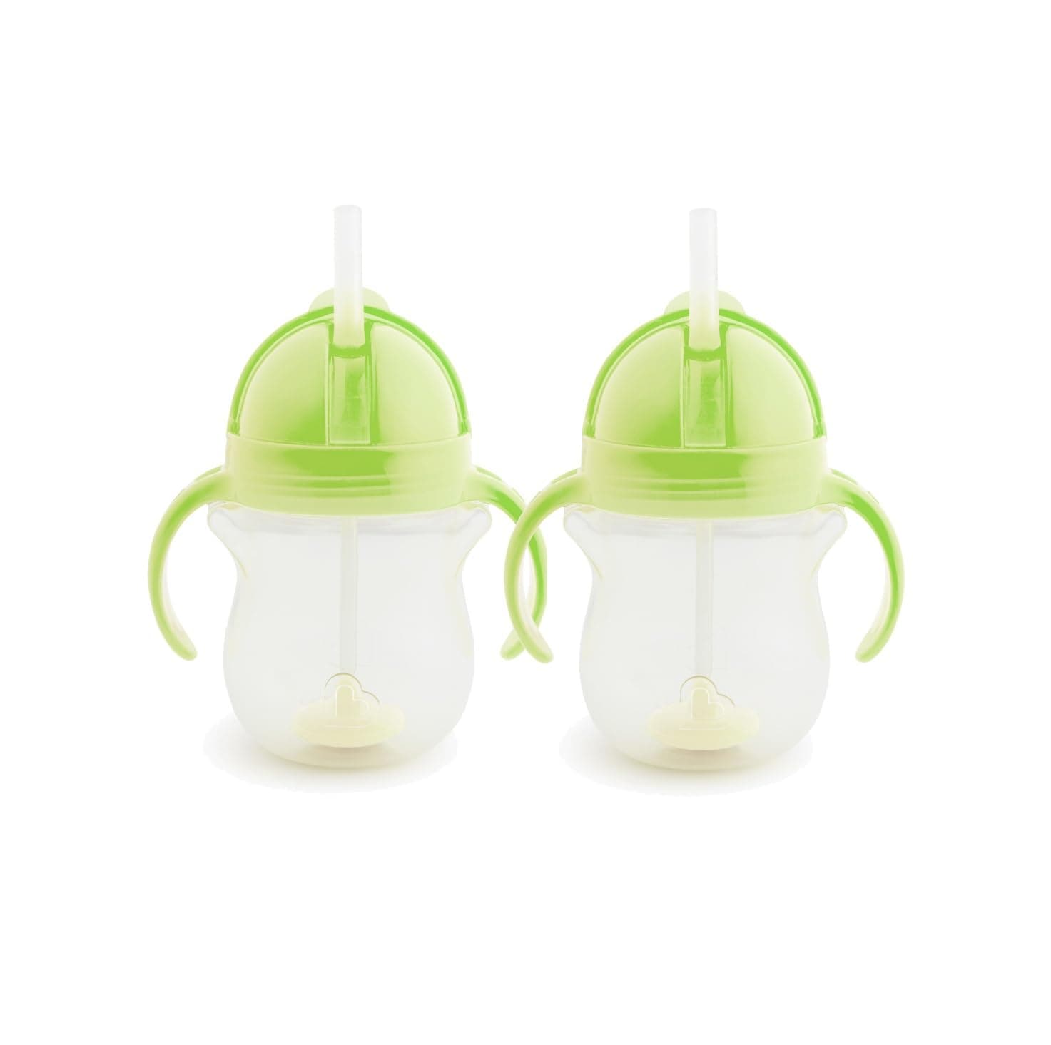 Munchkin Click Lock Tip & Sip Straw Cups Set, Baby Learning Cups with Straw for Toddlers, BPA-Free, Leak-Proof, Kids Bottles - 7oz/207ml, 2 Pack, Green/Green