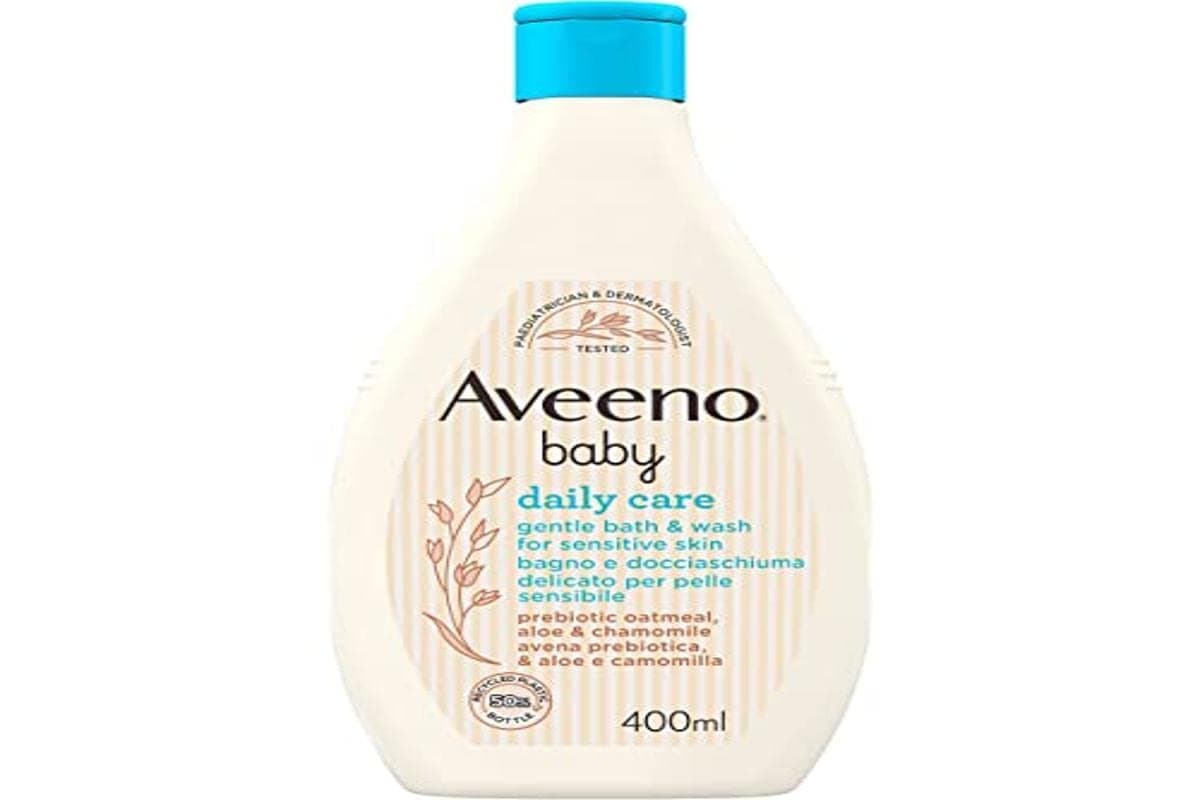 Aveeno Baby Daily Care Gentle Bath and Shower Gel, Baby Bath for Deep Cleansing Sensitive Skin, Baby Foam Bath with Oats, 400 ml