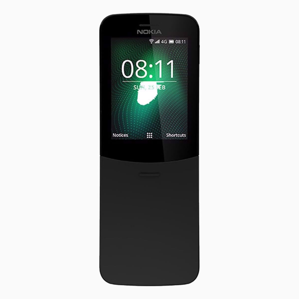 Nokia 8110 Single-Sim 4GB ROM + 512MB RAM (GSM Only | No CDMA) Factory Unlocked 4G/LTE Cellphone (Black) - International Version