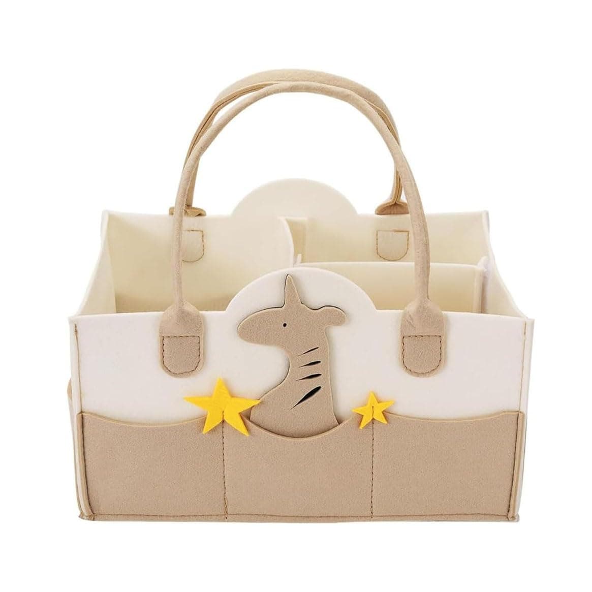Baby Diaper Organizer Bag, 1 Pc Portable Felt Diaper Caddy Storage Container for Indoor Outdoor Picnic Travel, Car Nursery Basket for Diapers and Baby Wipe, 33x23x18 cm/12.99x9.05x7.08 inch