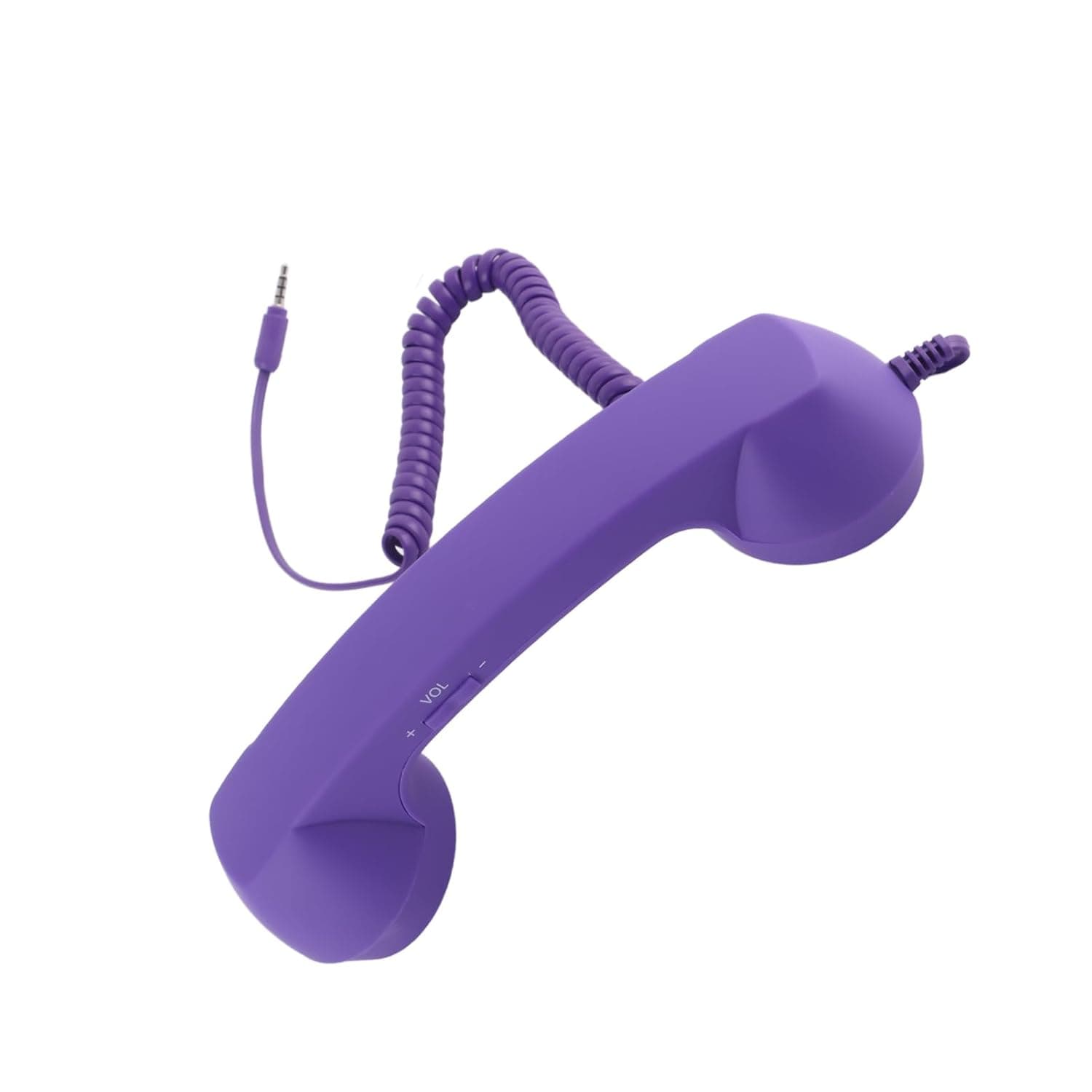 Dpofirs Retro 3.5mm & Telephone Handset for Smartphones - Vintage Style Cell Phone Receiver with HD Mic & Speaker, Plug & Play, Radiation Reduction, 3.28FT Cable (Purple)