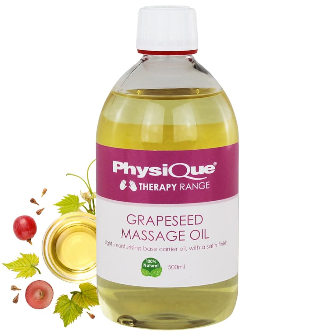 PHYSIQUE - Grapeseed Oil - 100% Natural Massage Oil - Contains Vitamin E - Use for Massage, Spa and Skincare Purposes - 500ml