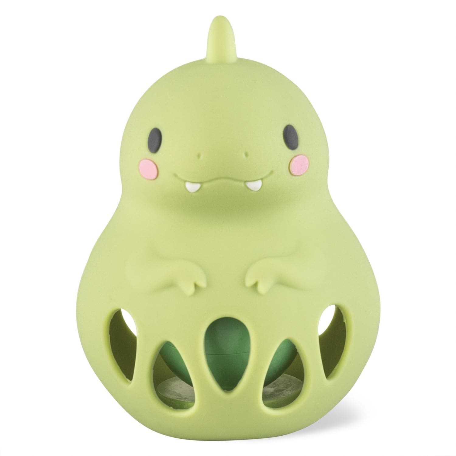 Tiger Tribe Silicone Dino Baby Rattle - Food-Grade Silicone, BPA Free, Soft Rattle Sound for Newborns and Infants, Easy Grip, Ages 0-2 Years