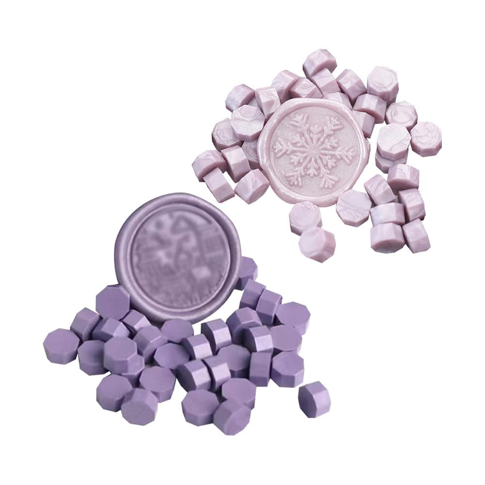 GSHLLO 300 Pcs 8mm Octagon Wax Seal Beads Envelope Letter Sealing Bead Small Sealing Wax Pellets Stamp Waxing Beads Gift Wrapping Wax Bead for Wedding Invitations Purple