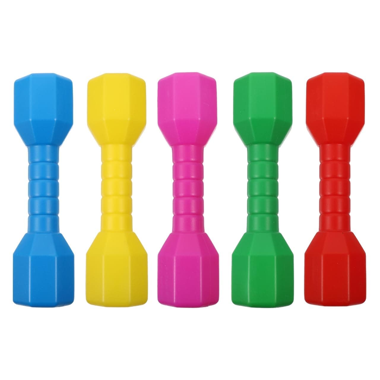 Baby Fitness Dumbbells Set, 18x5cm Lightweight PE Toddler Hand Weights Lifting Toy, Safe BPA-Free Pretend Workout Gym Equipment for Infants Kids Coordination Play, Multi, 5 Pcs