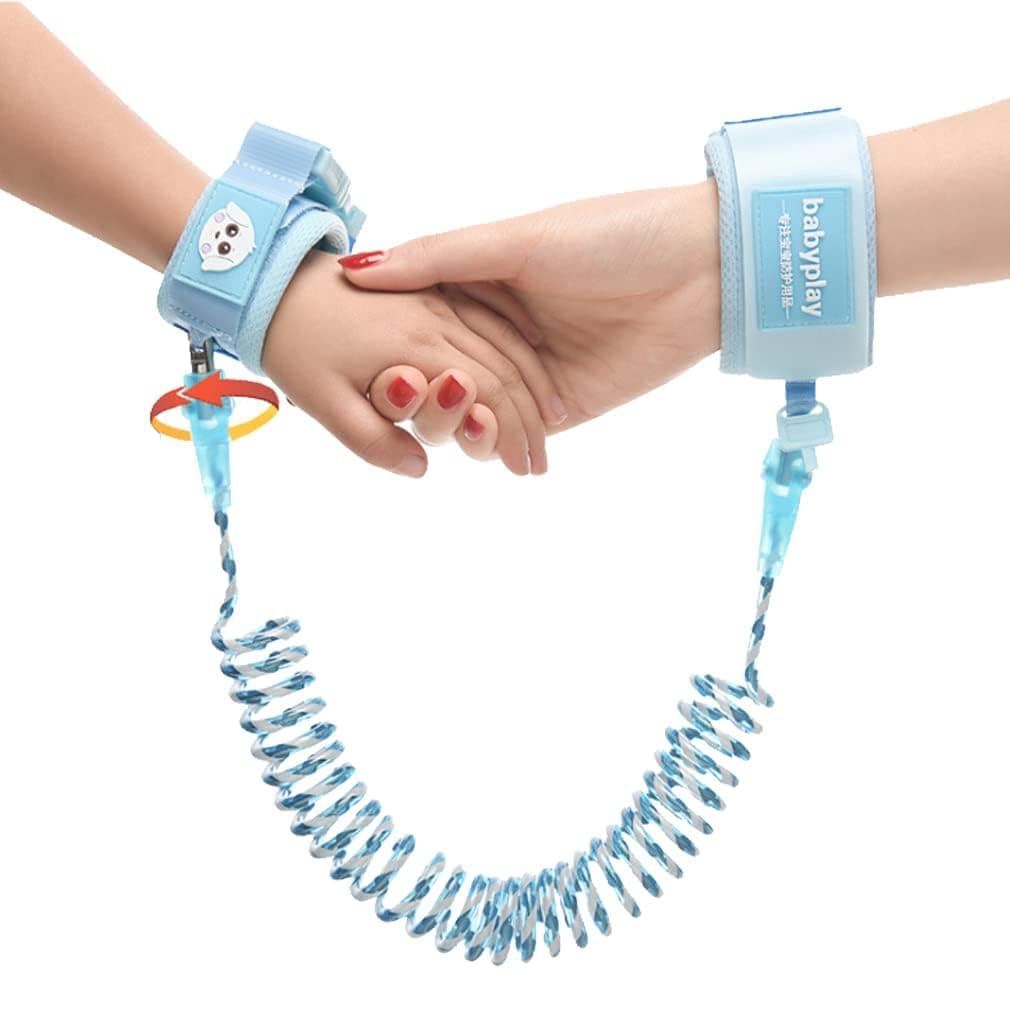 Bukela Toddler Anti Lost Wrist Link, Toddler Leash, Toddler Safety Harness, 1.5M Wrist for Toddlers With Induction Lock, Anti Lost Wrist Link Toddler Toddler Wrist(G) Strap For Walking (Blue)