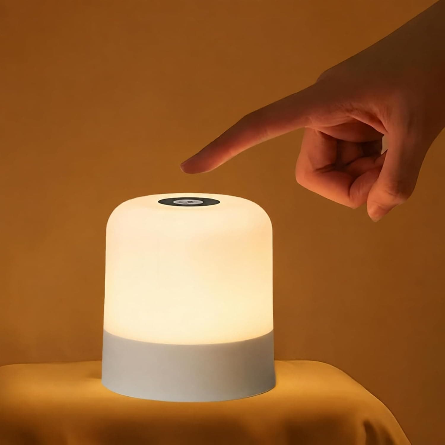Night Light, Portable Rechargeable LED Touch Lamp with 3 Color Egg Lights, Dimmable Nursery Nightlight, 2400mAh Battery, Small Bedside Lamp for Newborn, Kids, Adults