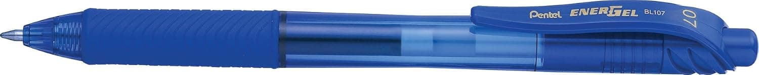 Pentel Bl107C Energel X Roller Ball Retractable Gel Pen, Blue Ink, Medium, (Bl107-C)