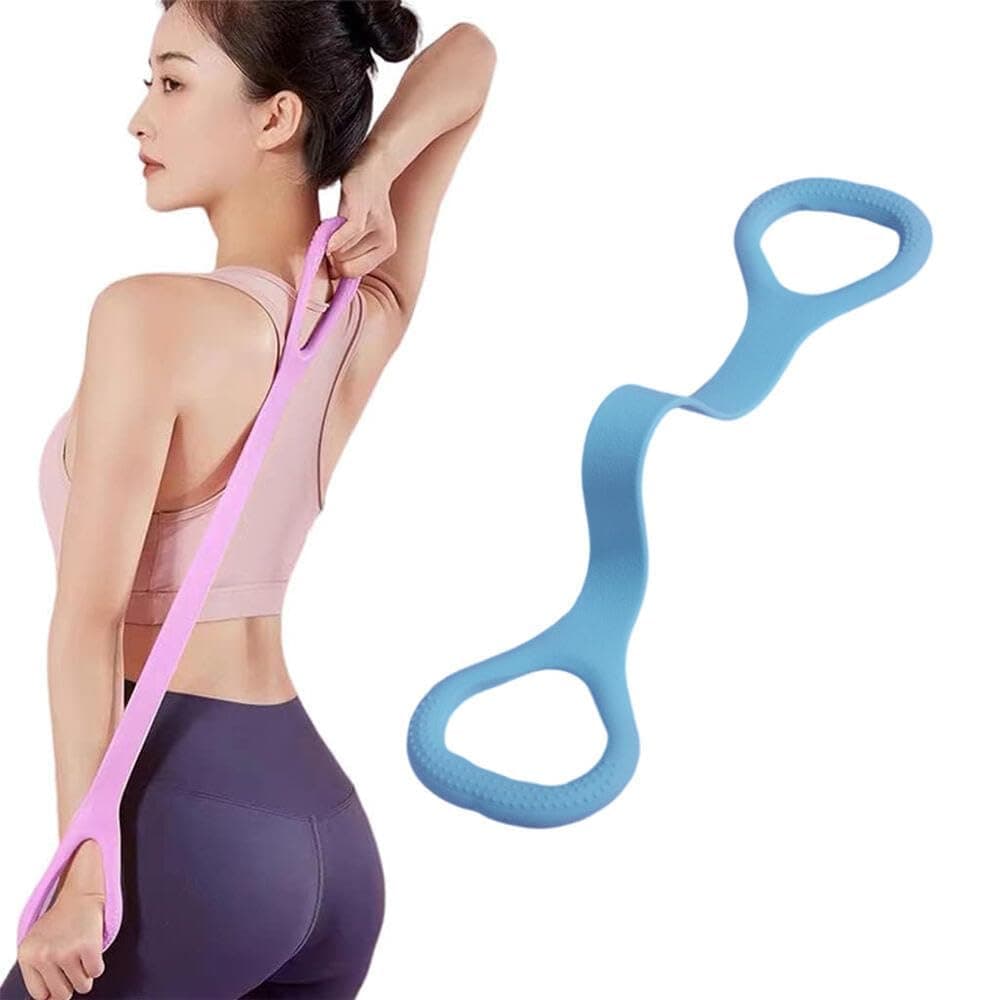 Bukela Figure 8 Resistance Band Arm Back Shoulder Exercise Elastic Rope Stretch Fitness Band for Yoga Pilates Stretching Elasticity Arm Back Chest Resistance Elastic Exercise Equipment